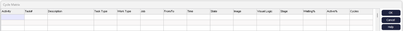 Simul8 Cycle Matrix Columns