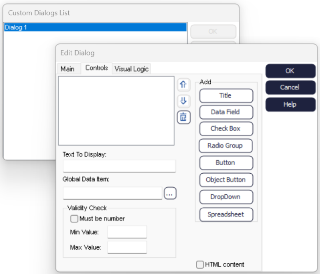 Simul8 Dialogs Controls