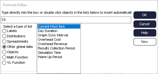 Simul8 Formula Editor