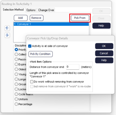 Conveyor Pick and Place Details Dialog Example