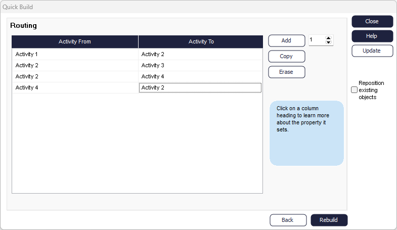 Quick Build Routing Dialog 3