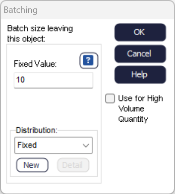 Simul8 Batching Dialog