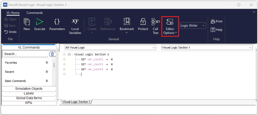 How to access Editor Options
