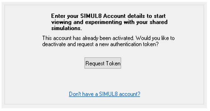 Simul8 Share Viewer Desktop Account Details