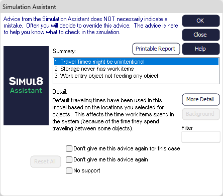 Simul8 Assistant Filter