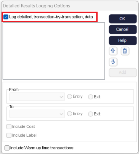 Simul8 Transaction Log by Area Detailed transaction-by-transaction